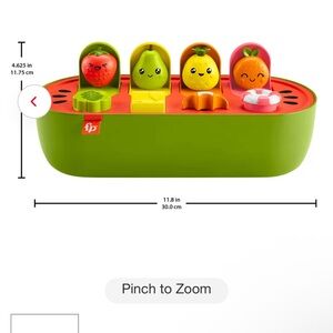 Fisher-Price Green and Yellow Learning Toy with Pop-Up Characters